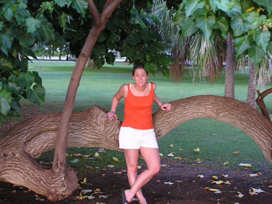 Stacey freaked out near Waikiki